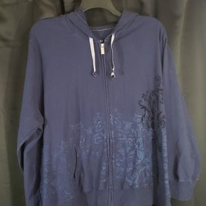 Blue zip-up hoodie